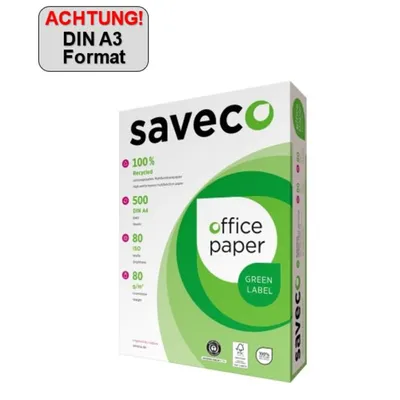 Produktbild von Saveco Kopierpapier Green Label 100000007 A3 80g ISO 80 500Bl.