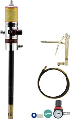 Produktbild von Fettpumpe Luftbetriebene 50:1 - Hochdruckschlauch 3,96 m - Fettpresse - Pneumatische Schmierfettpumpe - Tragbar mit 360° schwenkbarem Fettpressenkopf