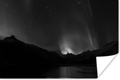 Produktbild von MuchoWow® Poster Berge - Nordlichter - Weltraum 30x20 cm - Plakate - Print