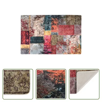 Produktbild von The Living Store Teppich Waschbar Patchwork 80x150 cm Mehrfarbig Rutschfest