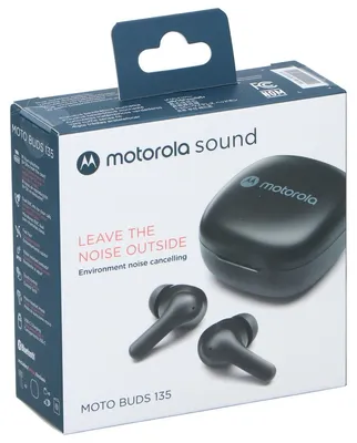 Produktbild von Motorola MOTO Buds 135 Kopfhörer Kabellos Bluetooth - Wasserbeständig - Bis zu 18 Stunden Wiedergabezeit - Schwarz