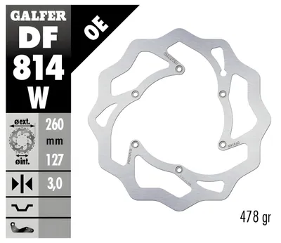 Produktbild von Galfer Wave® Df814w Schwimmende Bremsscheibe Silber Silber One Size