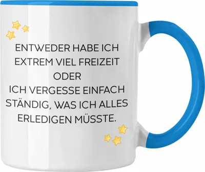 Produktbild von Trendation - Lustige Tasse mit Spruch für Frauen Männer Arbeit Büro Lustig Tassen Becher mit Sprüchen Kollegin Geschenk Sarkasmus Fun (Blau)