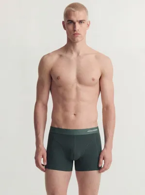 Image de Lot de 3 boxers Jack & Jones, modèle Jaccomo, couleur noire, vert foncé et bleu, pour hommes