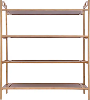 Image de Étagère à chaussures/rangement à chaussures - 4 niveaux - Bois - 70×25×67 cm - Marron