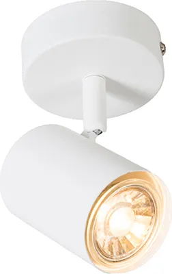 Produktbild von QAZQA - Modern Moderner, neigbarer Deckenstrahler weiß - Jeana I Wohnzimmer I Schlafzimmer - Stahl Rund - LED geeignet GU10