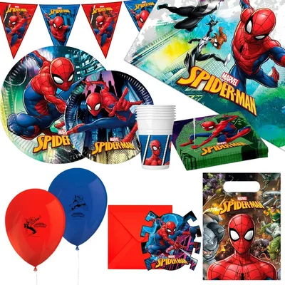 Immagine prodotto di Set di articoli per feste Spiderman 66 pezzi