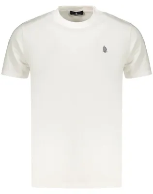 Produktbild von Weißes Herren Kurzarm-T-Shirt mit Stickerei und Rundhalsausschnitt