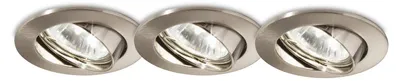 Immagine prodotto di 3 Faretti Ad Incasso Swing Metallo Nickel 1 Luce Gu10
