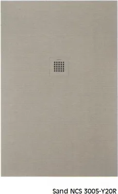 Produktbild von SANYCCES STRATO Rechteckige Duschwanne 100 x 70 cm sand Ablauf in chrom