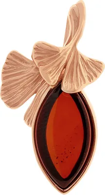 Produktbild von Anhänger rosévergoldet aus 925 Silber mit Kirschbernstein