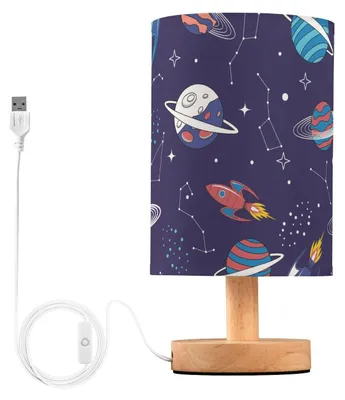Produktbild von Kindgerechte Galaxy Raketen Nachttischlampe mit LED Beleuchtung - Ideal für Schlafzimmer und Wohnzimmer