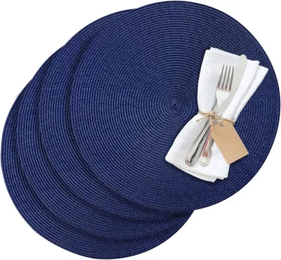 Obrázek produktu pro Kruhové prostírky, modré, šedé, průměr 38 cm, edice Saleen, 01211018154
