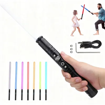 Produktbild von 77cm Kinder Spielzeug Schwerter 11 Farben RGB Lichtschwert Klinge variabel Lichtschwert mit Sound Effect Lichtschwert Metallgriff