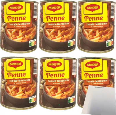 Produktbild von Maggi Penne Tomate Mozzarella 6er Pack (6x800g Dose) + usy Block
