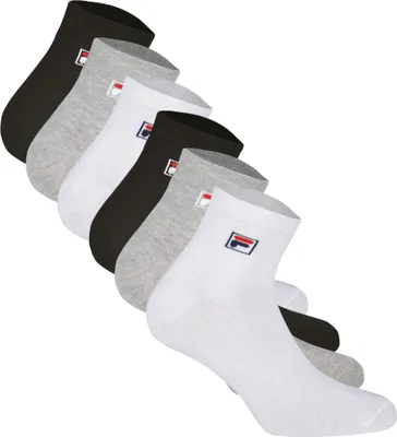 Produktbild von FILA Quarter Socken Unisex, 6 Paar - Kurzsocken, Sport, Logo-Bund, uni, 35-46 Schwarz/Weiß/Grau EU 43-46