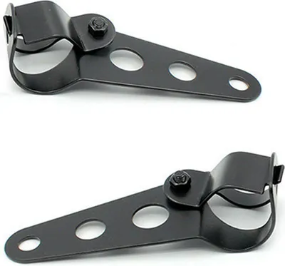 Produktbild von 2 Stück Motorrad-Scheinwerfersockel, schwarze Frontlichtmontage, verstellbare Halterungsklemme für 35–43 mm Gabelohr