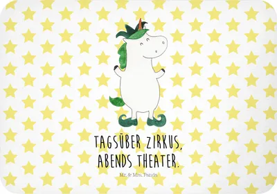 Produktbild von Mr. & Mrs. Panda magnet Einhorn Joker - Weiß - Geschenk, zettelhalter, whiteboardmagnet, Gaukler, Notizhalter, Kühlschrankmagnet, Hofnarr, Mittelalter, Unicorn, Einhörner