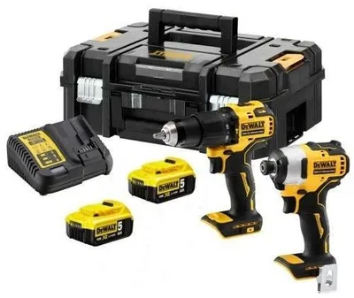 Image de Ensemble d'outils DeWalt DCK2062P2T 18 V (DCD709 + DCF809) 2 batteries de 5,0 Ah  Perceuse-visseuse à percussion, visseuse à percussion
