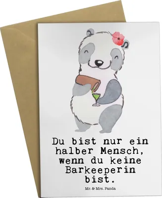 Produktbild von Mr. & Mrs. Panda Klappkarte Barkeeperin Herz - Weiß - Geschenk, Ausbildung, hochzeitskarten, Bartender, einladungskarten, kommunionskarte, Kurs, Grußkarte, dankeskarten
