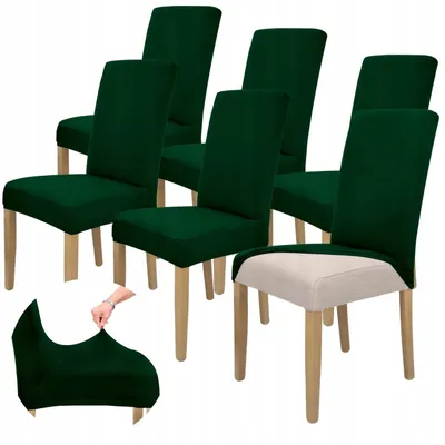 Produktbild von Stuhlhusse 6er Pack - Grün - Universal - Stretch - Bezug für Stühle - Elasthan