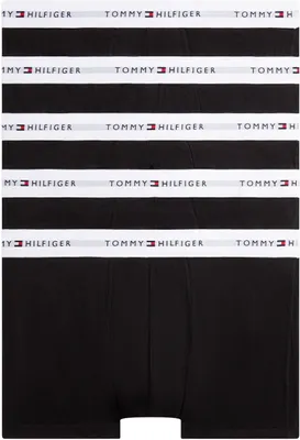 Produktbild von Tommy Hilfiger Herren 5er Pack Boxershorts Trunks mit Logobund, Mehrfarbig (Blac