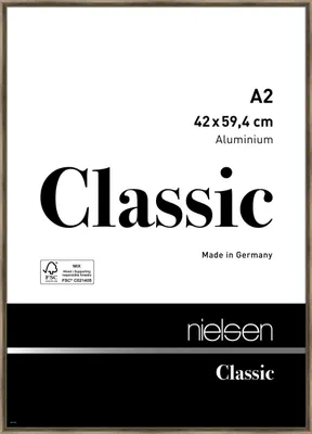 Produktbild von nielsen Aluminium Bilderrahmen Classic, 42x59,4 cm (A2), Struktur Walnuss
