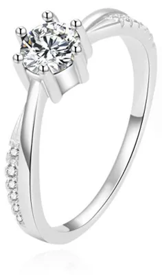 Image de Magnifique bague en argent avec zircon cubique clair AGG304L, 60 mm