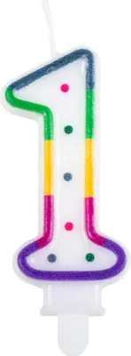 Produktbild von Zahlenkerze Steckkerze bunt 1