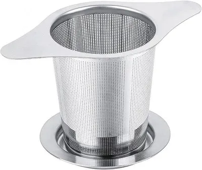 Obrázek produktu pro Filtr s víčkem – nerezová ocel – na čajové přísady – vhodný pro styk s potravinami – vhodný na šálky, hrnky a čajové konvice