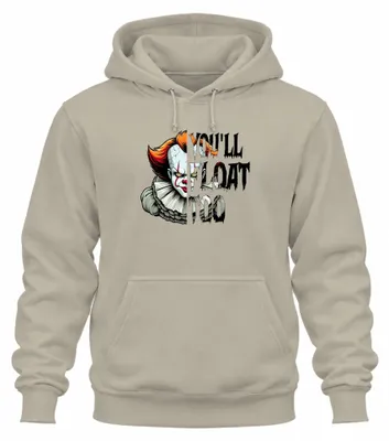 Productafbeelding van Pennywise griezelclown, horror, Halloween, retro, vintage, onheilspellend, uni, hoodie, sweater, natuur, maat M