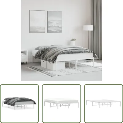 Produktbild von The Living Store Bettgestell Metall Weiß 135x190 cm