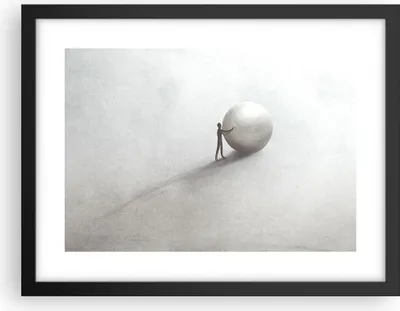 Produktbild von Gerahmtes Poster - Schwarzer Rahmen - Sisyphus Arbeit Symbol - 40x30 cm - Wand Bild - Wanddeko - Wandbilder - Kunstposter - Wandposter - Bilderrahmen - Bilder - Kunstdruck - P2BAA40x30-4752