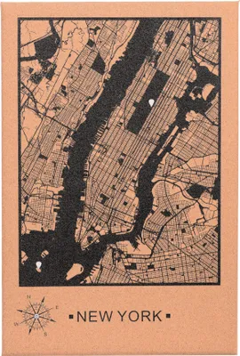 Produktbild von UNUS Deko Wandbild Kork Stadtkarte New York mit Stecknadeln