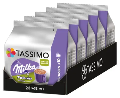 Produktbild von Tassimo Kapseln Milka Pistazie, 5 x 10 Pads, 50 Kakaokapseln