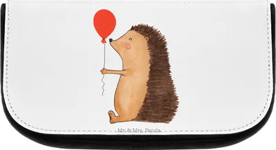 Produktbild von Mr. & Mrs. Panda Organizer Igel Luftballon - Weiß - Geschenk, Lustige Sprüche, Kulturbeutel, Geburtstag, Geburtstagskind, Kosmetiktasche, kulturtäschchen, Happy Birthday
