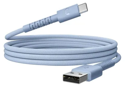 Produktbild von FRESH 'N REBEL USB-A zu USB-C silikon geflochtenes Kabel"FlexWave" 2m, Vivid Blue (00231889)