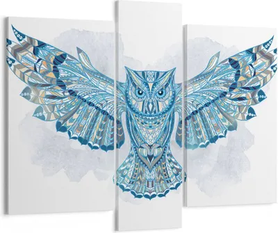 Produktbild von Bild auf Leinwand - Leinwandbild - Eule Flügel Tierwelt Grafik - 95x80cm - Wand Bild - Wanddeko - Leinwanddruck - Bilder - Kunstdruck - Wanddekoration - Leinwand bilder - Wandkunst - CB95x80-3087