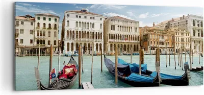 Produktbild von Bild auf Leinwand - Leinwandbild - Architektur venedig italien gondel - 120x50cm - Wand Bild - Wanddeko - Leinwanddruck - Bilder - Kunstdruck - Leinwand bilder - Wandkunst - AB120x50-2705