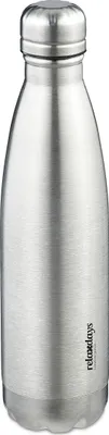 Image de Gourde Relaxdays en acier inoxydable, étanche, pour boissons chaudes et froides, bouteille isotherme sous vide 500 ml, pour les activités de plein air, couleur argent