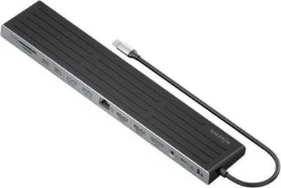 Produktbild von AISENS ASUC-13P042-GR, Kabelgebunden, USB 3.2 Gen 1 (3.1 Gen 1) Type-C, 100 W, 3,5 mm, 10,100,1000 Mbit/s, IEEE 802.3, IEEE 802.3ab, IEEE 802.3az, IEEE 802.3u, IEEE 802.3x