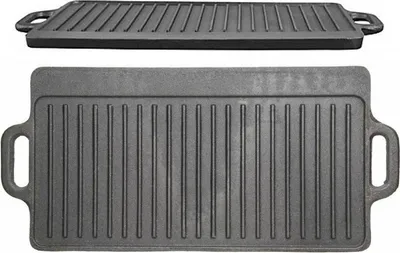 Obrázok produktu pre Obojstranná liatinová grilovacia doska - 45 cm x 23 cm - KitchenCraft | Liatina