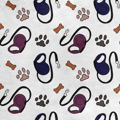 Image de Royal Velvet Tissu Polyester A coudre - Motif laisse de chien