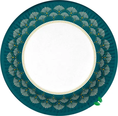 Image de 10 assiettes en carton 23 cm Art deco floral
