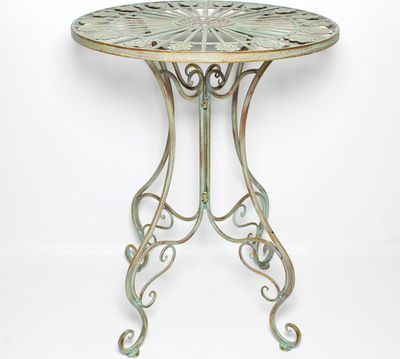 Metalltisch Pfauenauge Gartentisch Antik Design Balkontisch Beistelltisch Tisch