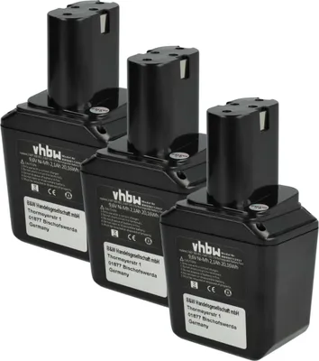 Produktbild von vhbw 3x Akku Ersatz für Bosch 3607300501, 3607300500, 2607335501, 92955, 3607300502, BH964N für Werkzeug (2100 mAh, NiMH, 9,6 V)