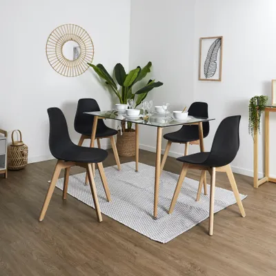 Image de Lot de 2 Chaises - HOME DECO FACTORY - Scandinaves - Noires