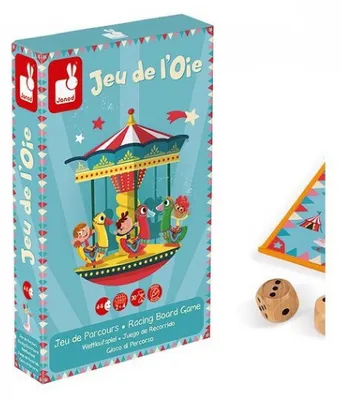 Image de Janod jeu de l oie carrousel bois et carton