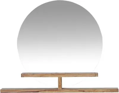 Produktbild von Teako Design Wandspiegel Rund mit Ablage Teak-Massivholz 60 cm