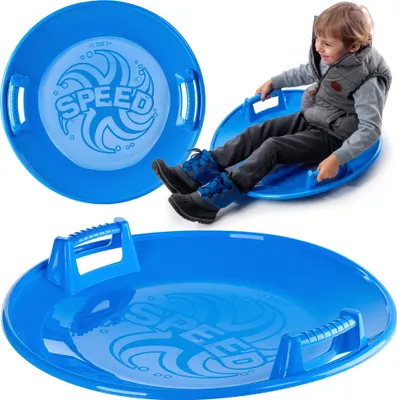 Produktbild von KADAX Schlitten "Trin", Rutschteller aus Kunsstoff, Blau Rutsche, 65cm